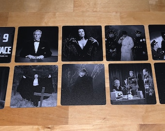 Classic Movie Drink Coasters - Plan 9 From Outer Space Set of 10 Ed Wood MST3K Mystery Science Theater