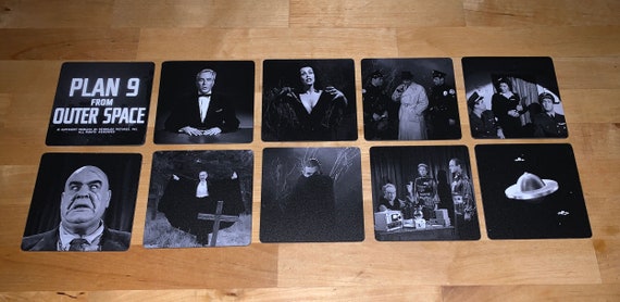 Classic Movie Drink Coasters - Plan 9 From Outer Space Set of 10 Ed Wood MST3K Mystery Science Theater