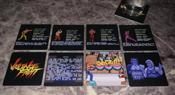 Video Game Drink Coasters - Violence Fight Set of 10 - Taito Arcade Lick Joe Sammy You