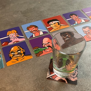 Classic Video Game Drink Coasters and Wall Art - Mike Tyson Punch Out Set of 12