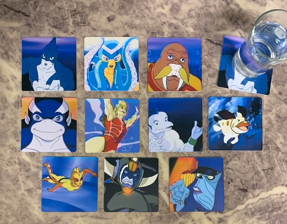 Classic Cartoon Drink Coasters - TigerSharks Set of 10 - Tiger Sharks - Rankin-Bass