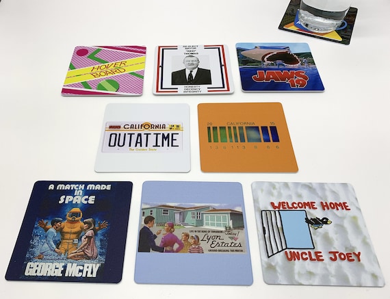 Classic Movie Drink Coasters - Back to the Future Volume 2 Set of 8 - BTTF