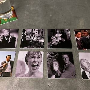 Classic Movie Drink Coasters - Alfred Hitchcock Set of 8