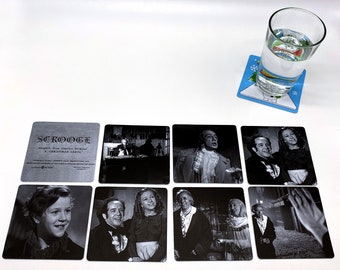 Classic Movie Drink Coasters - Scrooge A Christmas Carol - Alastair Sim - Set of 8