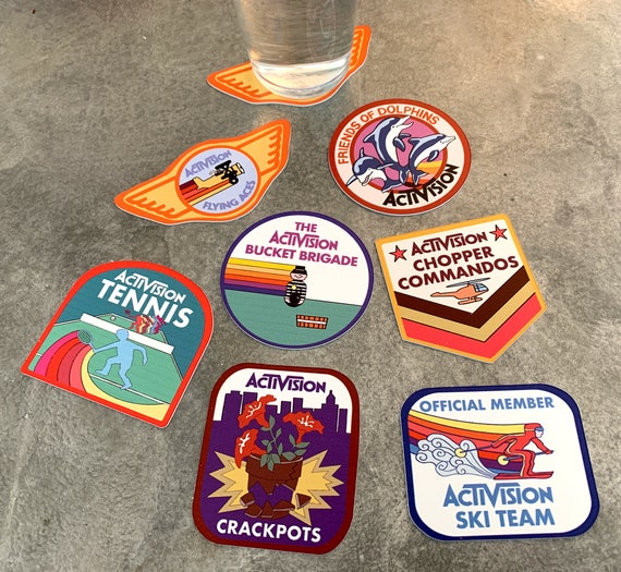 Classic Video Game Drink Coasters - Activison Patches 1 Set of 7