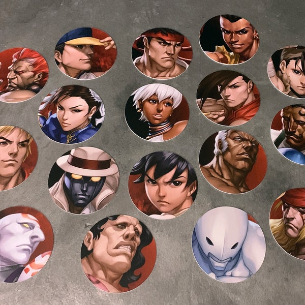 Classic Video Game Drink Coasters - Street Fighter III - Third Strike Set of 20 - SF3 Ryu Ken Chun Li Akuma