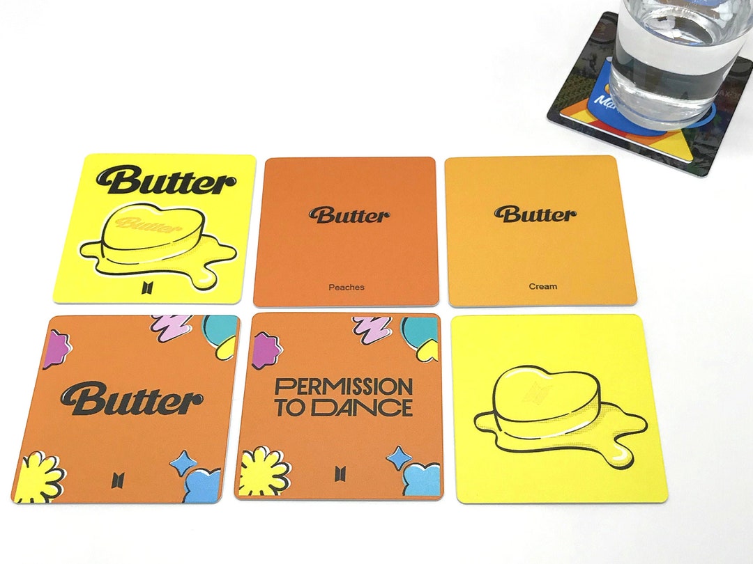 Kpop Drink Coasters - BTS Butter Album Covers Set of 6 K-pop - Etsy
