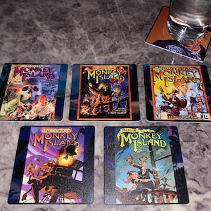 Classic Computer Game Drink Coasters - Monkey Island Set of 5