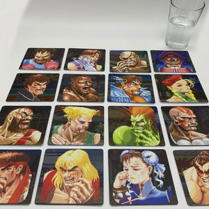 Classic Video Game Drink Coasters - Super Street Fighter II Turbo Set of 16 - Participation Edition