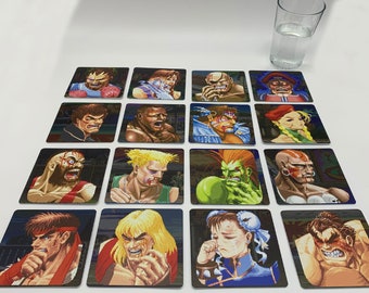 Classic Video Game Drink Coasters - Super Street Fighter II Turbo Set of 16 - Participation Edition