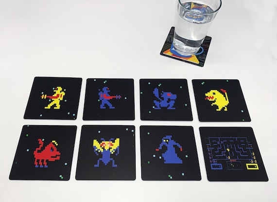 Classic Video Game Drink Coasters - Wizard of Wor Set of 8 Arcade
