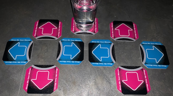 Classic Video Game Drink Coasters - Dance Dance Revolution Arcade Set of 8 DDR