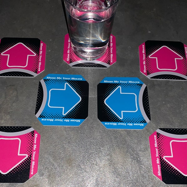 Classic Video Game Drink Coasters - Dance Dance Revolution Arcade Set of 8 DDR