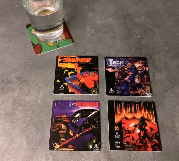 Classic Video Game Drink Coasters - Atari Jaguar Set of 4