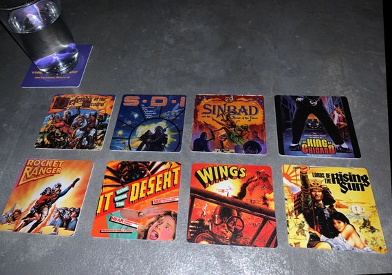 Classic Computer Game Drink Coasters - Cinemaware Set of 8 - Defender of the Crown - It Came from The Desert - Rocket Ranger