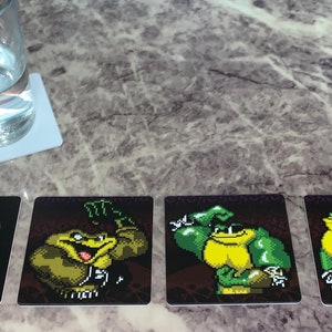 Classic Video Game Drink Coasters - NES Battletoads Set of 4 Battle Toads