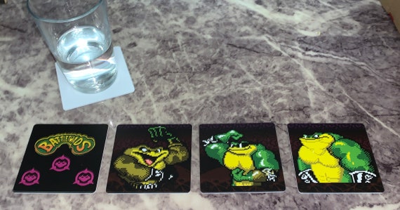 Classic Video Game Drink Coasters - NES Battletoads Set of 4 Battle Toads