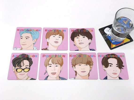 KPop Drink Coasters - BTS Dynamite Set of 7 K-Pop