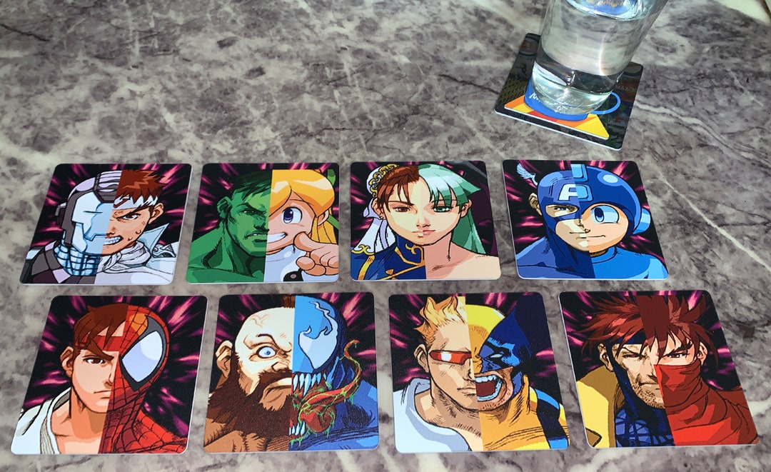 Arcade Videogame Drink Coasters Marvel Vs. Capcom Arcade Set 