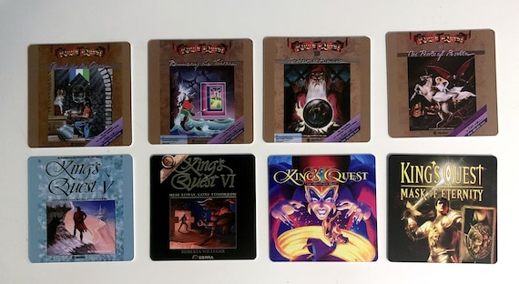 Classic Computer Game Drink Coasters - Kings Quest Set of 8