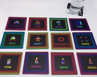 Classic Video Game Drink Coasters - Robotron Set of 12 Arcade