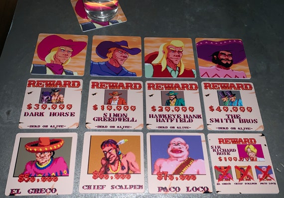 Classic Video Game Drink Coasters - Sunset Riders Set of 12