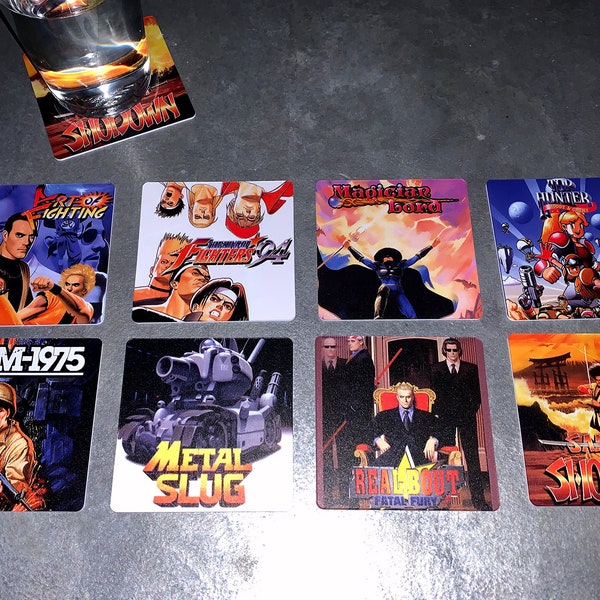 Classic Video Game Drink Coasters - Neo Geo AES Set of 8