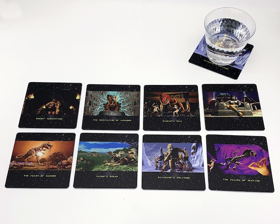 Classic Video Game Drink Coasters - Primal Rage Endings Set of 8 Arcade