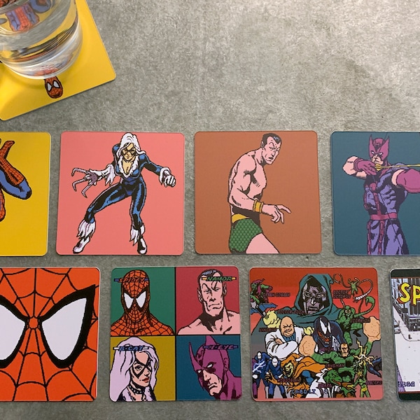 Arcade Videogame Drink Coasters - Spider-Man Arcade Set of 8