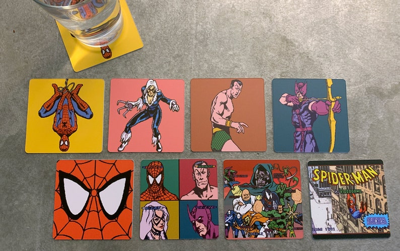 Arcade Videogame Drink Coasters Spider-Man Arcade Set of 8 image 1