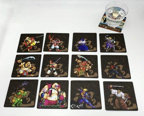 Classic Video Game Drink Coasters - Samurai Showdown Set of 12