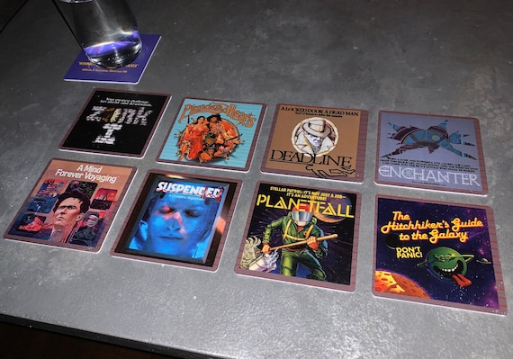 Classic Computer Game Drink Coasters - Infocom Set of 8