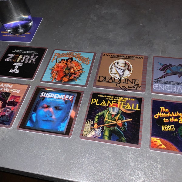 Classic Computer Game Drink Coasters - Infocom Set of 8