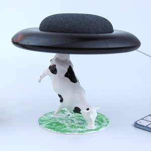 Ufo Alien Abduction-standaard compatibel met Google Home/Nest Mini Smart Home-speaker