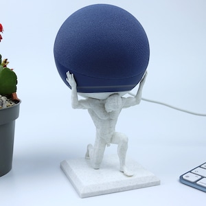 Atlas Pedestal Statue Stand Compatible with Alexa Echo Dot 5rd Generation Smart Home Speaker