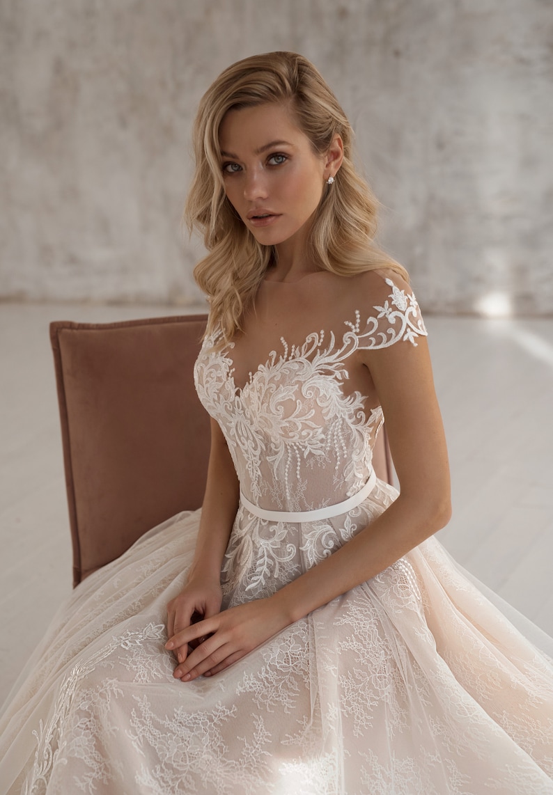 Amelie A-line Wedding Gown Romanova Atelier | Etsy