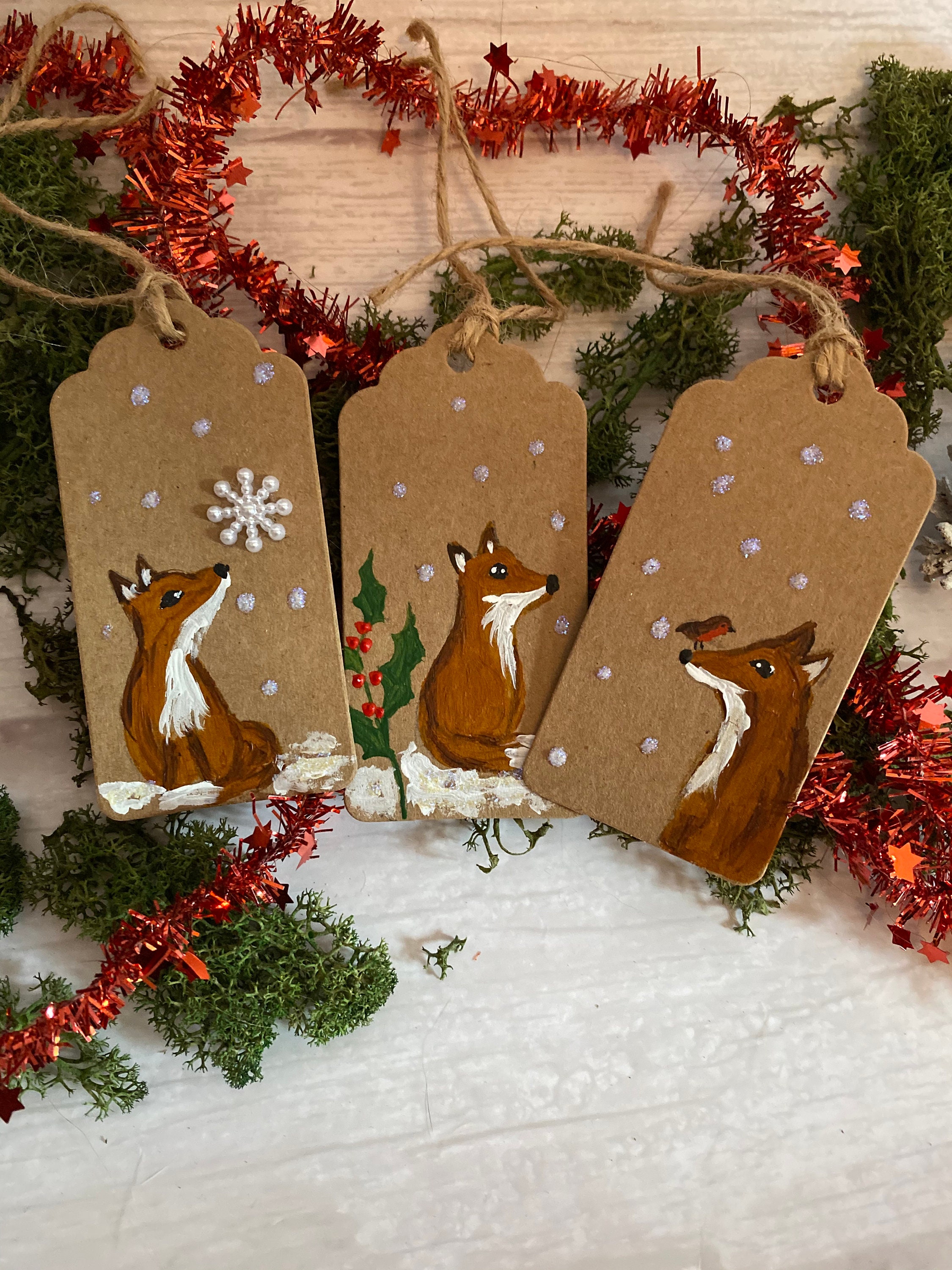 Set of 5 Handmade Christmas Gift Tags Snowman Tag Present Tag Xmas