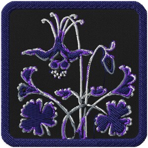 Columbine Embroidered Tactical Patch, Colorado State Flower Hook + Loop Patch
