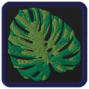 Monstera Embroidered Tactical Patch, Plant Lover Hook + Loop Patch