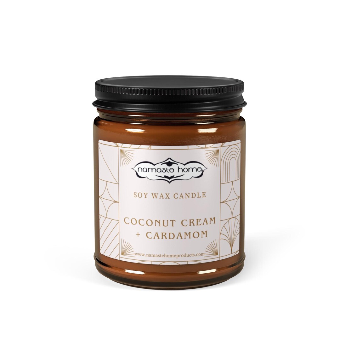 Coconut Cream + Cardamom Amber Jar Soy Candle - Etsy