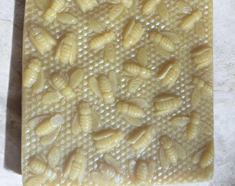 Colorado Beeswax by the Pound – Triple Filtered Pure Beeswax Slabs – Honeycomb Bee Pattern – Candle Making, Skincare, Wood Polish, DIY Bulk