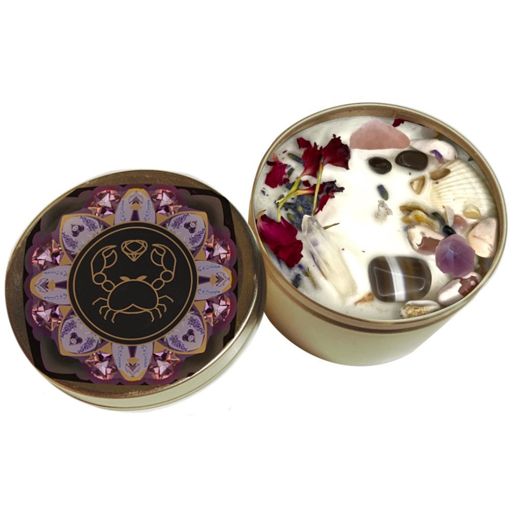 Cancer Candle Zodiac Candle Cancer Zodiac Gift Astrology Etsy