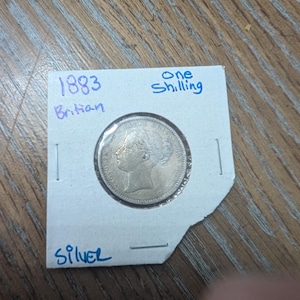1874  king george silver  shilling silver antique British coin collecting