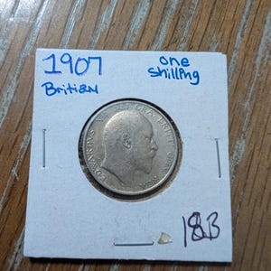 1907  king george silver  shilling silver antique British coin collecting