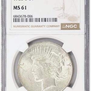 1925-S Silver Peace Dollar: NGC MS61 Key Date, Toned