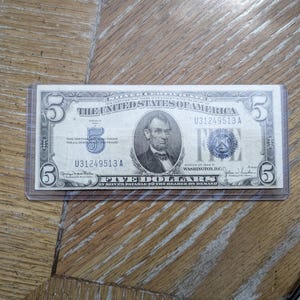 1934d 5 Dollar Silver Certificate Antique Blue Seal Five Dollar Bill 1934d 5 Dollar Silver Certificate Antique Blue Seal Five Dollar Bill