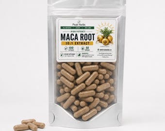 Pure Black Maca Root Extract Capsules by Peak Herbs