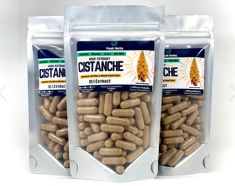 Organic Cistanche Capsules - 10x Extract, Gobi Desert Wild Harvested, Non-GMO, No Fillers by Peak Herbs