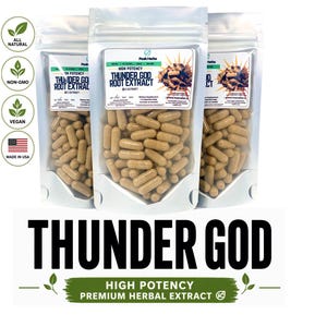 Thunder God Root Extract Capsules: Tripterygium Wilfordii 500mg Organic Supplement