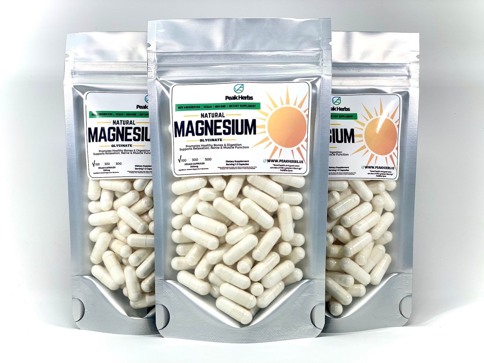 Magnesium Glycinate Capsules 500mg All Natural Vegan Etsy